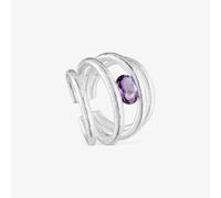 Tous - Anillo Abierto De Plata Y Amatista Duna Talla 20