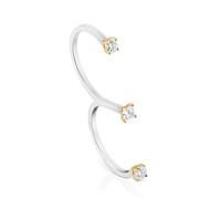 Tous - Anillo Abierto Doble De Oro 14 Kt Y Diamantes Creados En Laboratorio 0,44 Ct Shine Lgd Talla 13