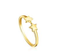 TOUS Anillo Abierto para mujer con Motivo de Estrellas con Baño de Oro 18k sobre Plata de Primera Ley, Colección Motivos