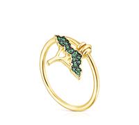Tous - Anillo Árbol De Plata Vermeil, Tsavorita Y Peridoto Save Talla 14
