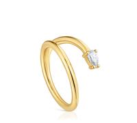 Tous - Anillo Con Baño De Oro 18 Kt Sobre Plata Y Diamante Creado En Laboratorio Lio Lgd Talla 14