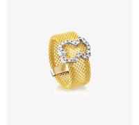 Tous - Anillo De Oro Blanco Con Diamantes Motivo Oso Mediano Icon Mesh Talla 17
