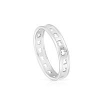 TOUS Anillo de Plata de Primera Ley para Mujer con Motivo de Oso Talla 12, Elegante y Moderno, Colección Bear Row