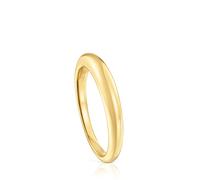 TOUS Anillo Liso para Mujer con Baño de Oro 18 Kt Sobre Plata de Primera Ley, Colección Motivos