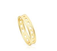 TOUS Anillo de Plata para Mujer de Primera Ley Vermeil con Motivo de Oso, Talla 14, Colección Bear Row