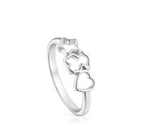 TOUS Anillo para Mujer de Plata de Primera Ley y Motivos Oso, Corazón y Estrella, Colección Motivos