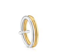 Tous - Anillo Doble Aro Bicolor Straight Talla 8