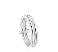 Tous - Anillo Doble Aro De Plata Straight Talla 20