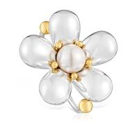 Tous - Anillo Doble Bicolor Y Perla Cultivada Daisy Talla 8