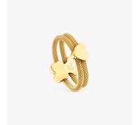 Tous - Anillo Doble Con Baño De Oro 18 Kt Sobre Plata Icon Mesh Talla 11