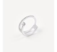 Tous - Anillo Doble De Oro Blanco Con Diamantes Tous Atelier Talla 14