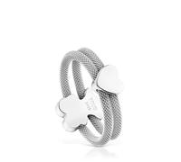 Tous - Anillo Doble De Plata Icon Mesh Talla 10
