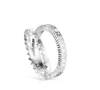 Tous - Anillo Doble De Plata Motivos Corazón Straight Talla 21