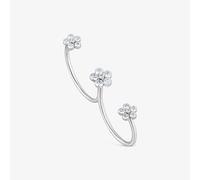 Tous - Anillo Doble Flor De Oro Blanco 9 Kt Y Diamante Creado En Laboratorio Tous Irisé Lgd Talla 14