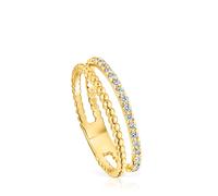 Tous - Anillo Doble Mediano De Oro Y Diamantes Les Classiques Talla 14