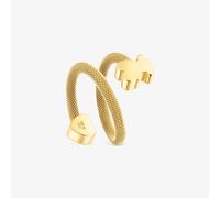 Tous - Anillo Espiral Con Baño De Oro 18 Kt Sobre Plata Y Motivos Icon Mesh Talla 10
