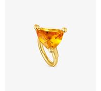 Tous - Anillo Grande Con Baño De Oro 18 Kt Sobre Plata Y Citrino Creado En Laboratorio Tous Color Lgg - Naranja