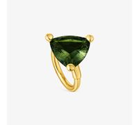 Tous - Anillo Grande Con Baño De Oro 18 Kt Sobre Plata Y Espinela Verde Creada En Laboratorio Tous Color Lgg Talla 10