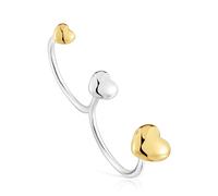 Tous - Anillo Grande Doble Abierto Corazón Bicolor My Other Half Talla 14