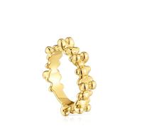 TOUS Anillo mediano con baño de oro 18 kt sobre plata y motivos oso, Para Mujer, Colección Bold Bear