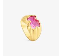 Tous - Anillo Mediano Con Baño De Oro 18 Kt Sobre Plata Y Rubí Creado En Laboratorio Icon Color Lgg Talla 20