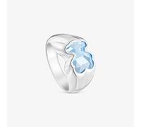 Tous - Anillo Mediano De Plata Y Espinela Azul Creada En Laboratorio Icon Color Lgg Talla 21