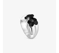 Tous - Anillo Mediano De Plata Y Motivo Oso En Ónix Icon Color Talla 21