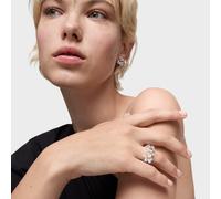 Tous - Anillo Mediano Motivo Oso De Plata Y Cuarzo Cristal De Roca Color Bear Talla 18