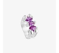 Tous - Anillo Mediano Motivo Oso De Plata Y Zafiro Lila Creado En Laboratorio Color Bear Lgg Talla 17