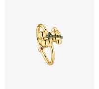 Tous - Anillo Mediano Oso Con Baño De Oro 18 Kt Sobre Plata Y Cromodiópsido Lligat Talla 8