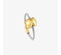Tous - Anillo Oso Pequeño De Oro Y Acero Mesh Tube Talla 20