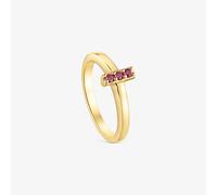 Tous - Anillo Pequeño Con Baño De Oro 18 Kt Sobre Plata Y Rodolita Basic Colors Talla 10