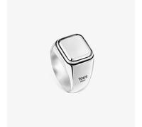 Tous - Anillo Sello De Plata Envejecida Motivo Cuadrado Tous Man Talla 25