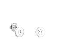 TOUS Aretes de Plata de Primera Ley para Mujer, con Motivo de Oso Calado de 0,8cm, Versátiles y Atemporales, Colección Glory, 0,8 cm, Plata de ley, No aplicable