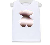 TOUS BABY - Camiseta sin Mangas para tu Bebé, Oso Central con estampación Line. (12-18 Meses)