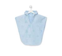 TOUS BABY - Poncho con Capucha de Rizo para tu bebé. Color Celeste (Talla M/de 2 a 3 años)