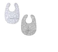 TOUS BABY - Set 2 baberos plastificados de la colección Home Kaos para tu Bebé. Color Celeste y Gris. (0/36 meses) (Celeste)