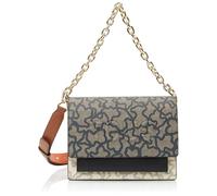 TOUS Bandolera Mediana Audree Chain Negra Y Beige, Para Mujer, Medidas 20 x 25 x 12 cm, Colección Kaos Icon