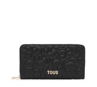 Tous Billetera De Piel Negra, para Mujer, Medidas 10 x 19,5 x 2 cm, Colección Tous Greta