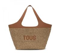 TOUS Capazo Grande Camel, Para Mujer, Colección Lirio Rafia