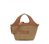 TOUS Capazo Mediano Camel, Para Mujer, Colección Lirio Rafia