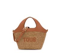 TOUS Capazo Mediano Camel Lirio Rafia