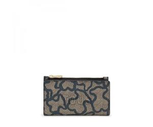 Tous Cartera Flat Negra, para Mujer, Medidas 8,5 x 14 x 2 cm, Colección Kaos Icon