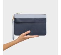 Tous - Clutch Azul Marino Y Gris Audree Saffiano - Azul Marino