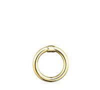 TOUS Colgante Anilla con Baño de Oro 18Kt sobre Plata con Motivo de Oso 20mm Elegante y Combinable, Colección Hold