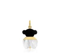 TOUS Colgante con baño de oro 18 kt sobre plata, nácar y ónix 16 mm, Para Mujer, Colección Sweet Dolls