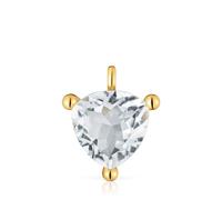 Tous - Colgante Con Baño De Oro 18 Kt Sobre Plata Y Cuarzo Cristal De Roca Trillion Color White - Transparente