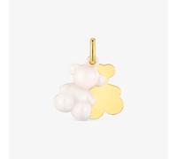 Tous - Colgante Doble Oso Con Baño De Oro 18 Kt Sobre Plata Y Cerámica Blanca Bold Bear - Blanco