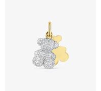 Tous - Colgante Doble Oso De Oro 14 Kt Y Diamantes Bold Bear - Transparente