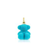 TOUS Colgante oso velvet en color turquesa con baño de oro 18 kt sobre plata, Para Mujer, Colección Bold Bear